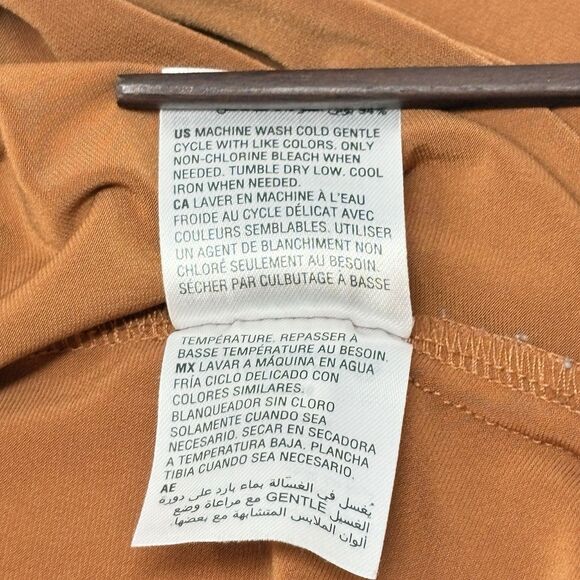 Alfani Womens L Rust Asymmetrical Hem and Neck Slit‎ Shoulder Tunic Half Sleeve - Picture 6 of 8